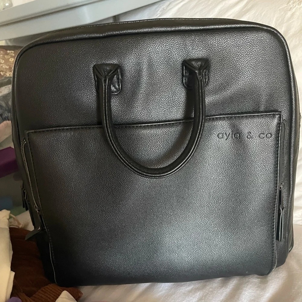 Ayla & Co Black Kids Backpack Tote - Sleek Leatherette Carry Bag